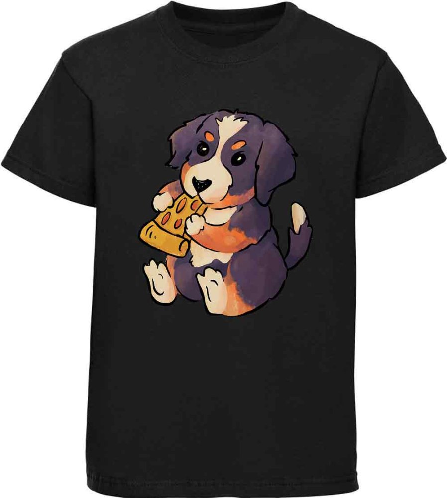 Printed Kids T-Shirt Puppy with Pizza